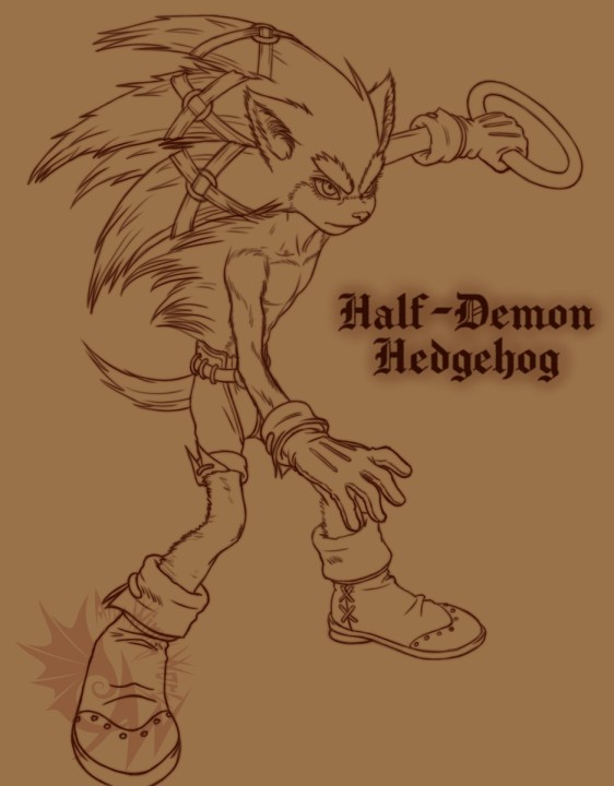 Sonic the Half-Demon Hedgehog -- LineArt