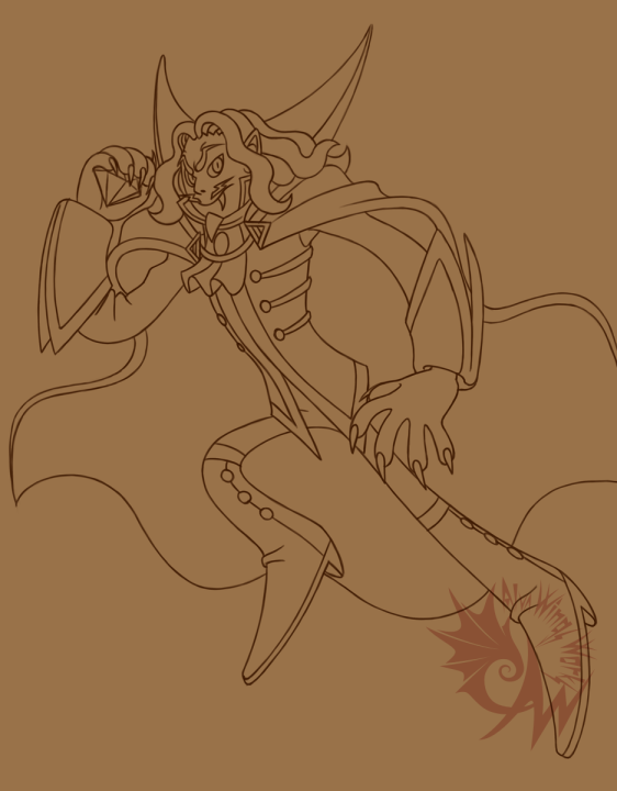 Cartoon Dracula -- Line Art