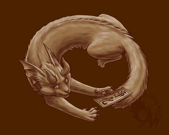 Nyabon the Demon Cat -- PreColor