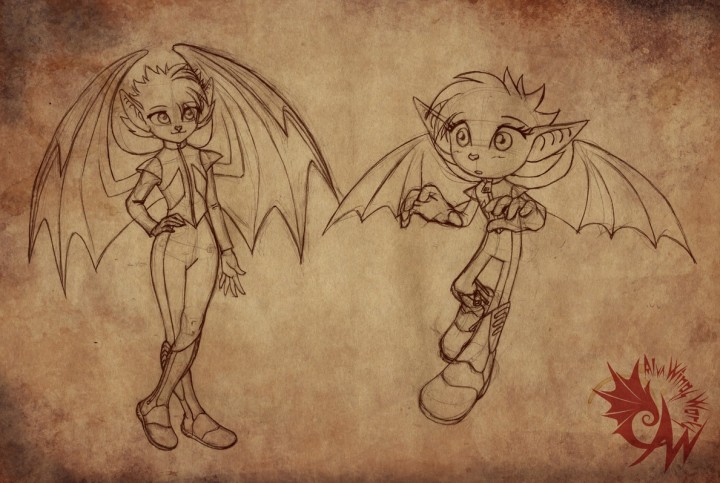 Meldi Megabat: Cartoon Style -- Sketches