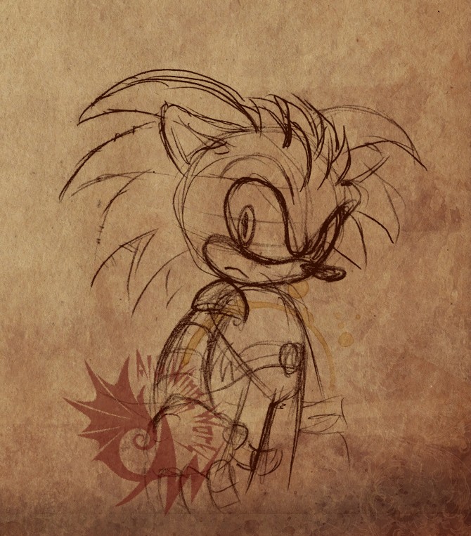 Raik the Hedgehog -- Sketch